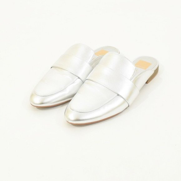 Dolce Vita Metallic Silver Vegan Leather Loafers - Picture 3 of 8